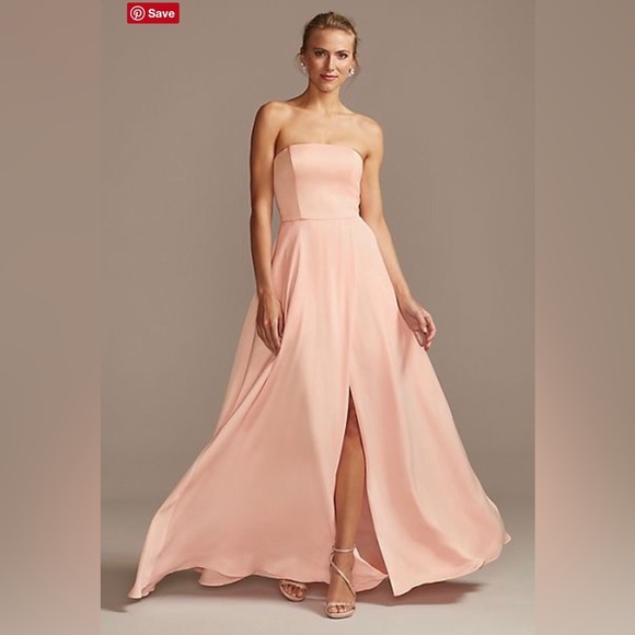 sachin and babi light blue dress DAVID'S BRIDAL Spaghetti Strap Chiffon Dress